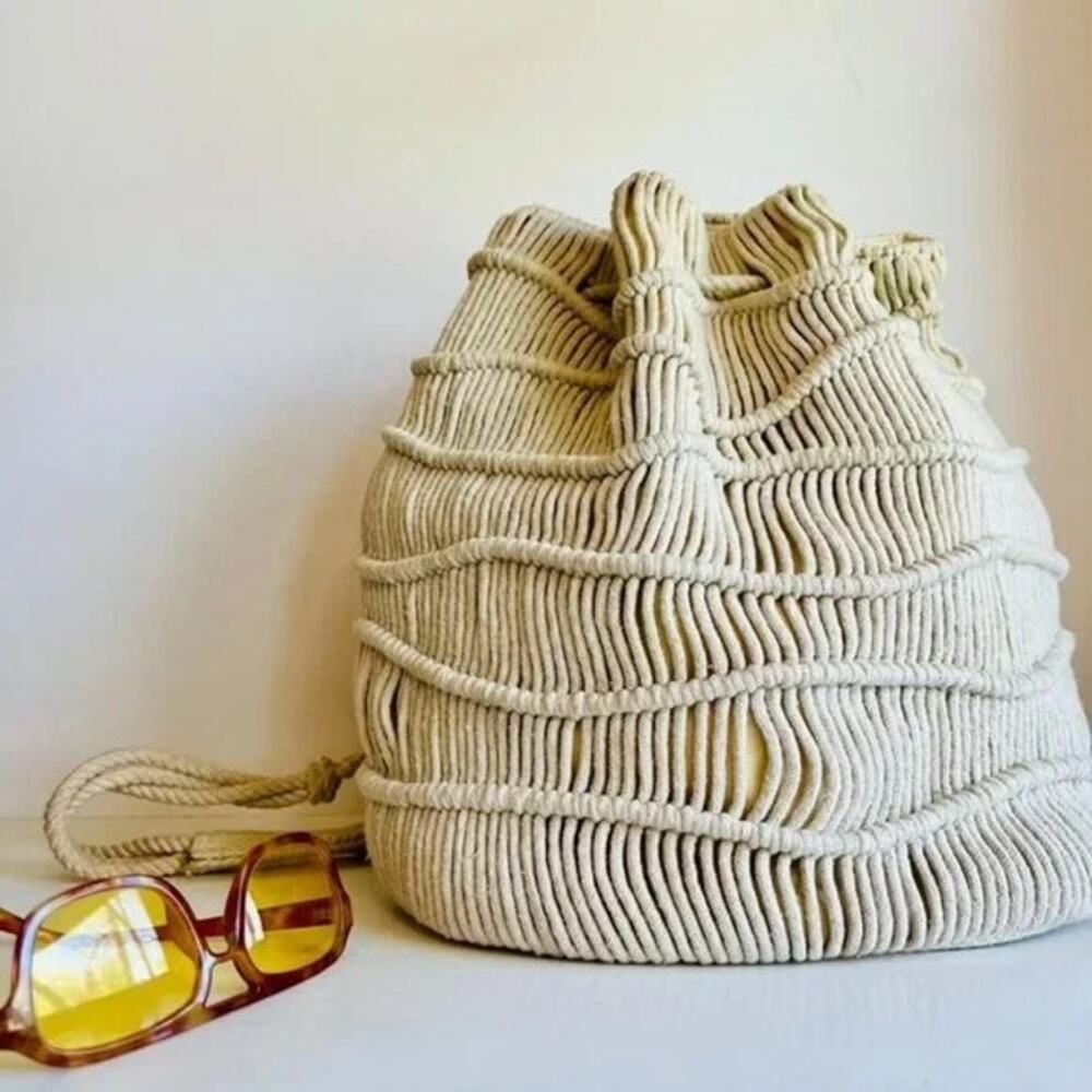 UNIVERSAL THREAD White Rope Boho Crossbody Backpack